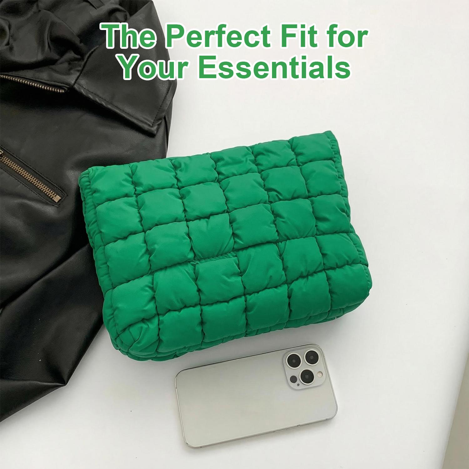 Large Capacity Quilted Design Clutch, Travel Storage Bag With Zipper, women's portable travel organizer, suitable for back-to-school season, daily commuting and travel, Perfect Christmas Gift Idea