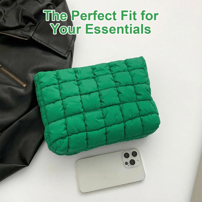 Large Capacity Quilted Design Clutch, Travel Storage Bag With Zipper, women's portable travel organizer, suitable for back-to-school season, daily commuting and travel, Perfect Christmas Gift Idea