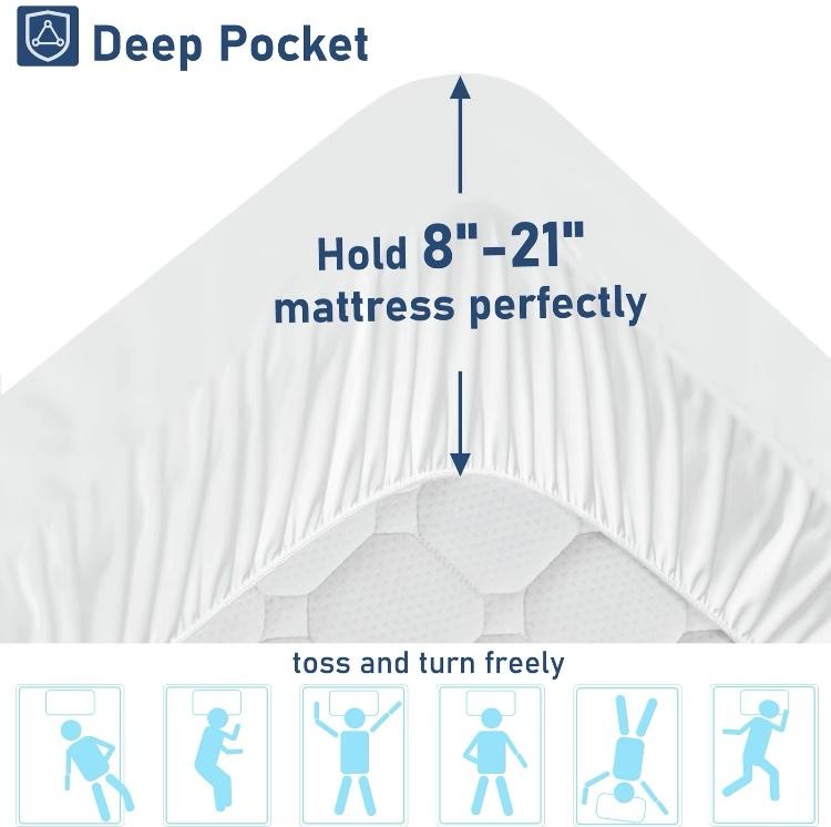 【VALUXE】 Elastic High Quality Mattress Toppers Cotton Mattress Protector Comfortable Mattress Topper Queen Size with 8-21 Inch Deep Pocket