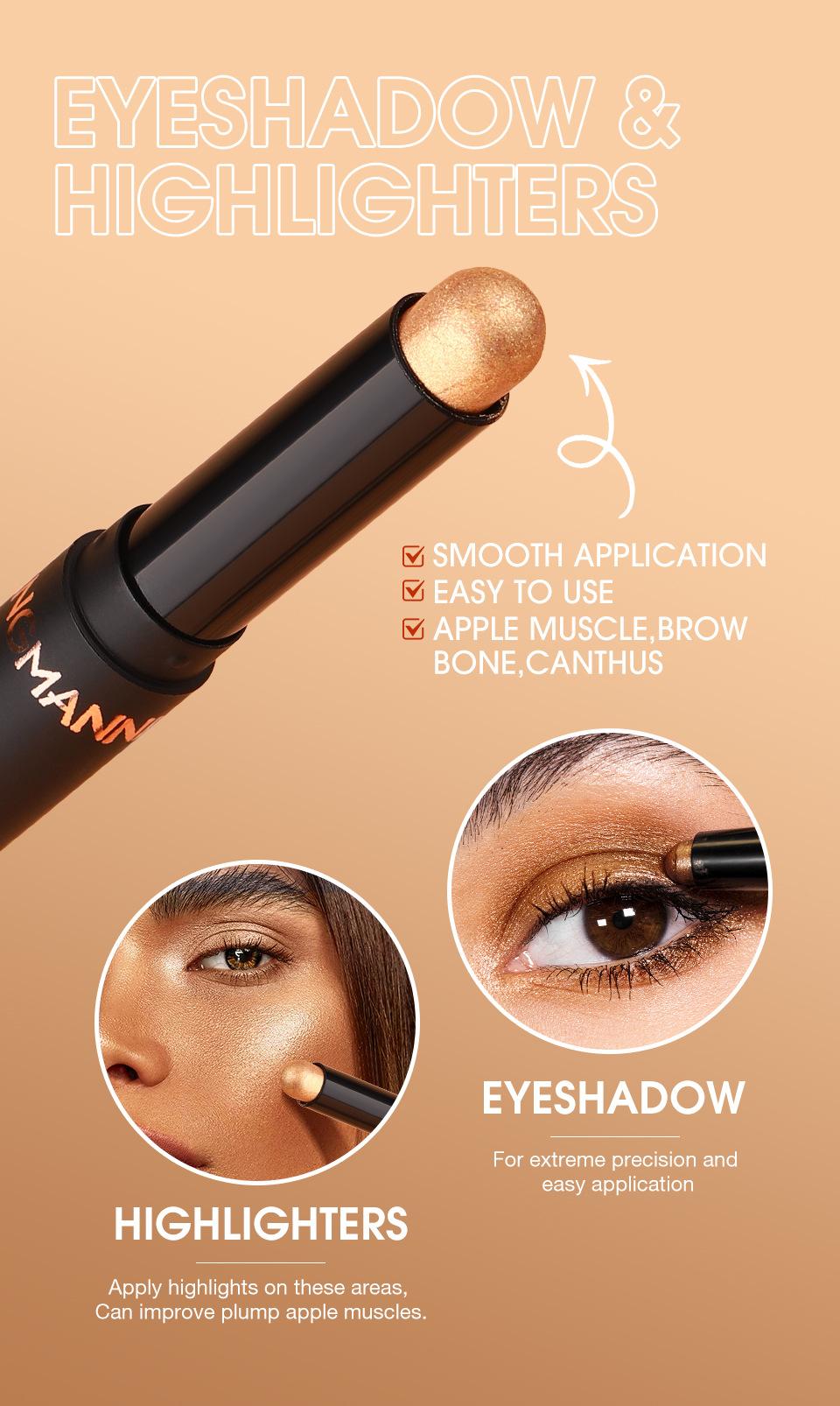 Langmanni Makeup Smudge Proof Eyeshadow Stick Set Long Lasting Eye Makeup Eyeshadow Stick Set – Silky Smooth, Waterproof & Transfer-Proof, All-Day Matte & Shimmer Wear Eye Makeup Highly Pigmented Palette Cosmetic