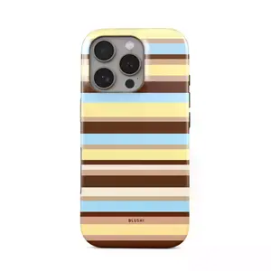Blushi Horizontal Stripes Pastel Multi-Color iPhone Case - MagSafe Compatible Tough Case for iPhone 17 16 15 14 13 12 11 Pro Max - Shockproof Artistic Striped Cover