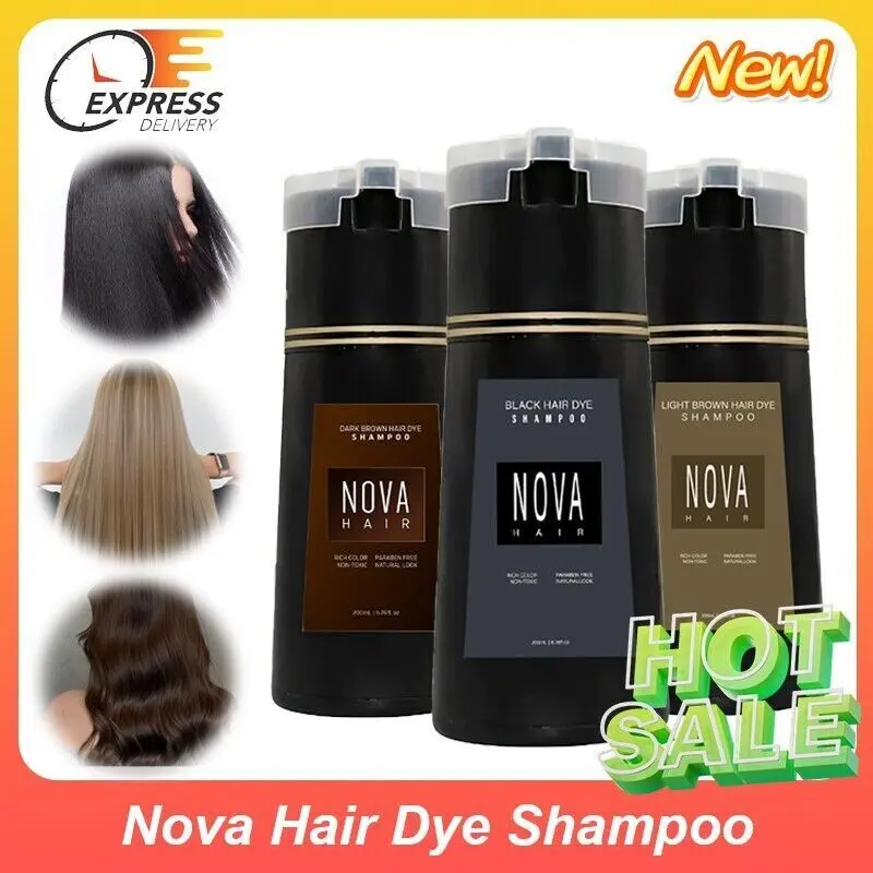 【Fast Ship】Nova Hair Dye Shampoo,Nova Hair Instant Dye Shampoo,Hair Color Shampoo for Hair Traditional Haircare