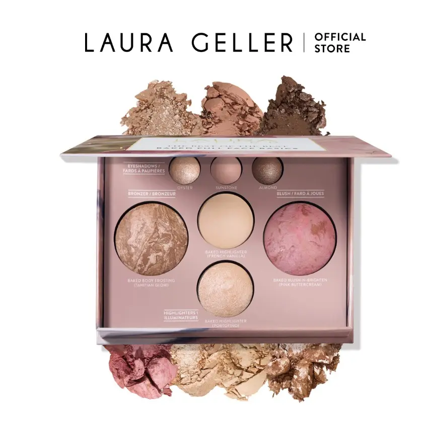 Laura Geller The Best of the Best Baked Face Palette with Eyeshadow, Bronzer, and French Vanilla in Elegant Packaging