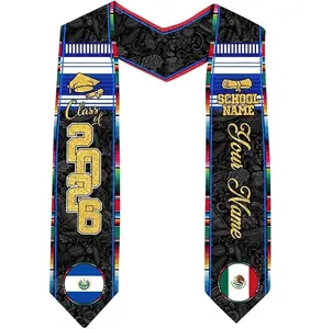 Personalized El Salvador Mexico Graduation Stole 2026, Class of 2026 Graduation Sash Gift, Gift For Daughter and Son, Graduation Gift