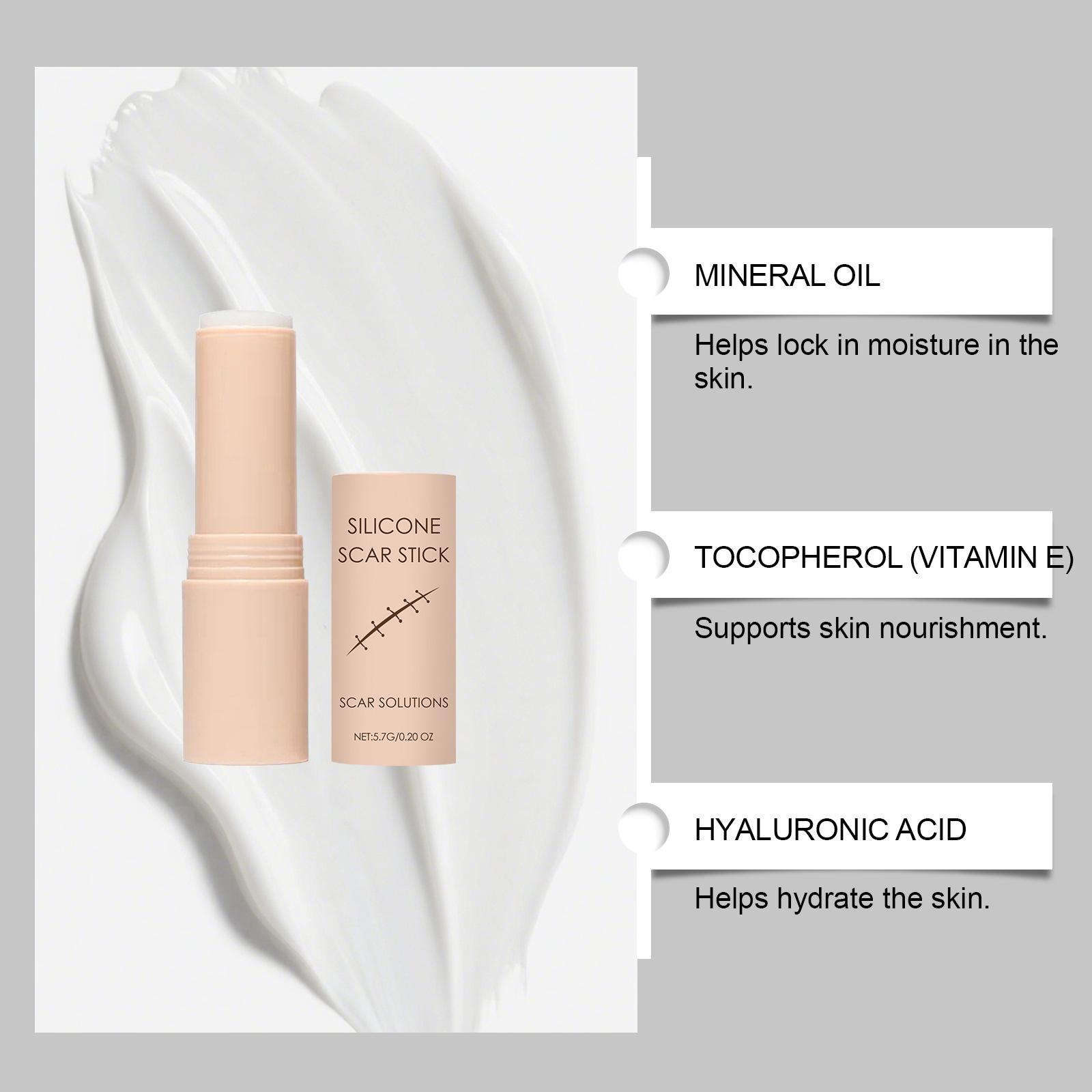 Scar Solutions Silicone Scar Stick for Face and Body 60% Soothing Moisturizing Gentle on All Skin Types Easy-to-Use Stick Design 6g