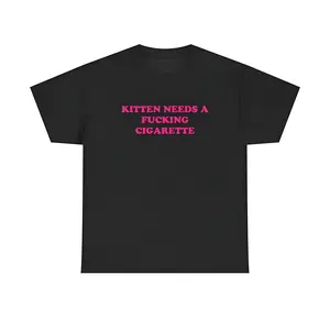 Kitten Needs A Cig Shirt - Unisex Cotton Tee, Funny Shirt, Cat Shirt