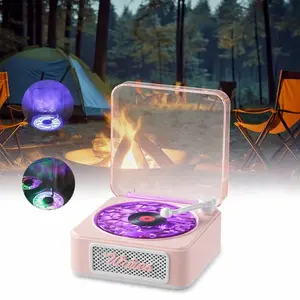 Cute Vinyl-Style Bluetooth Speaker with Ocean White Noise & Mood Light — Aesthetic Gift for Sleep, Study & Relaxation