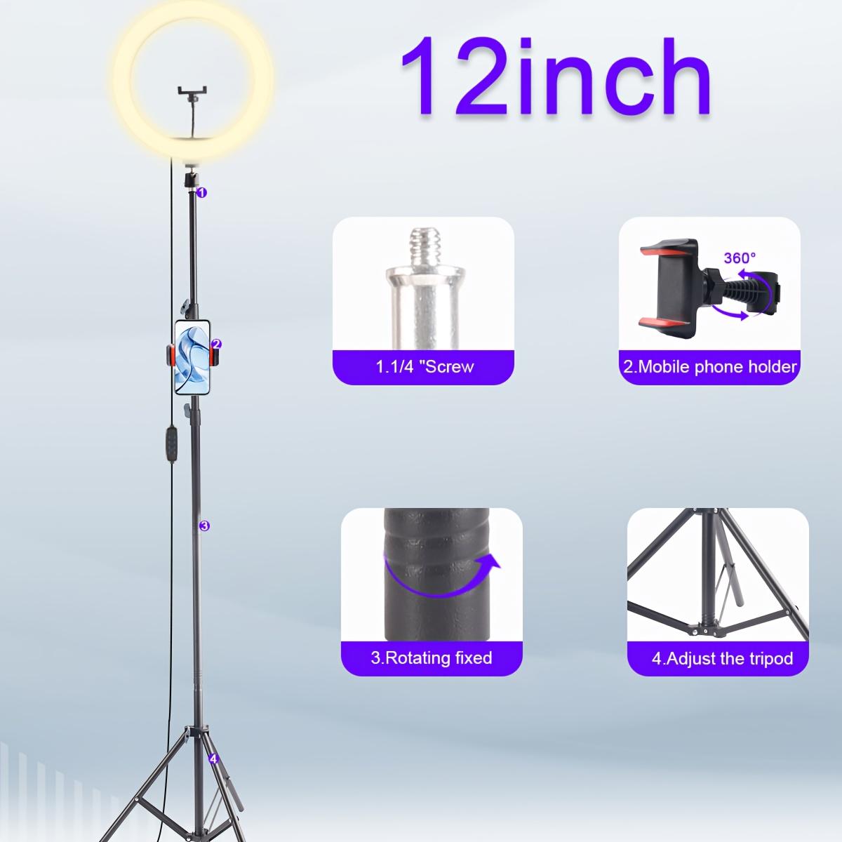 12" LED Ring Light with Tall 71" Telescopic Tripod, 3 Adjustable Color Temperatures & 10 Level Brightness Dimmable Selife Light for Professional Video Recording Content Creation Vlogging TikTok Live Game Streaming, YouTube#Easter Day