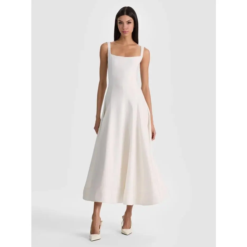 Alice + Olivia Polly Flared Midi Dress in White - TikTok Shop Alice + Olivia Polly Flared Midi Dress in White - TikTok Shop