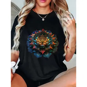 100% Cotton Lotus Flower Yoga Zen Bohemian Namaste Meditation.. T-Shirt