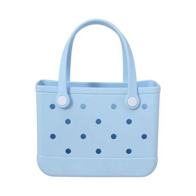 Disney Stitch Series Perforated Handbag (Blue) – Cute Cartoon Tote Bag, Lightweight Carry Bag for Daily Use