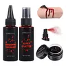 BOBISUKA 3-Products Halloween Fake Blood Cosmetic Kit - Coagulated Formula, Spray, Dripping Type, Washable SFX Props for Halloween Costume, TV Shows, Face Paint, Crafts; Apply on Face, Arms, Legs,familyfun