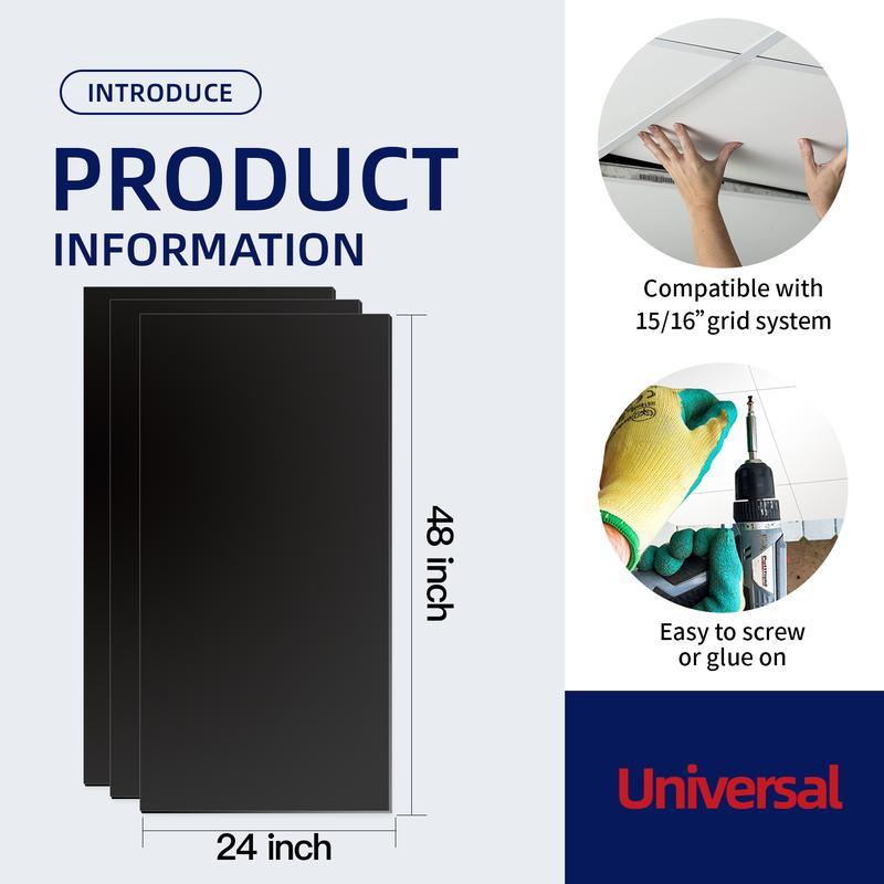 【New】Art3d Smooth Drop Ceiling Tiles 2x4 ft 10-Pack Fire-Rated Waterproof PVC Panels Reusable No Sag Crack Fits 15/16 T-Grid Covers 80 Sq Ft