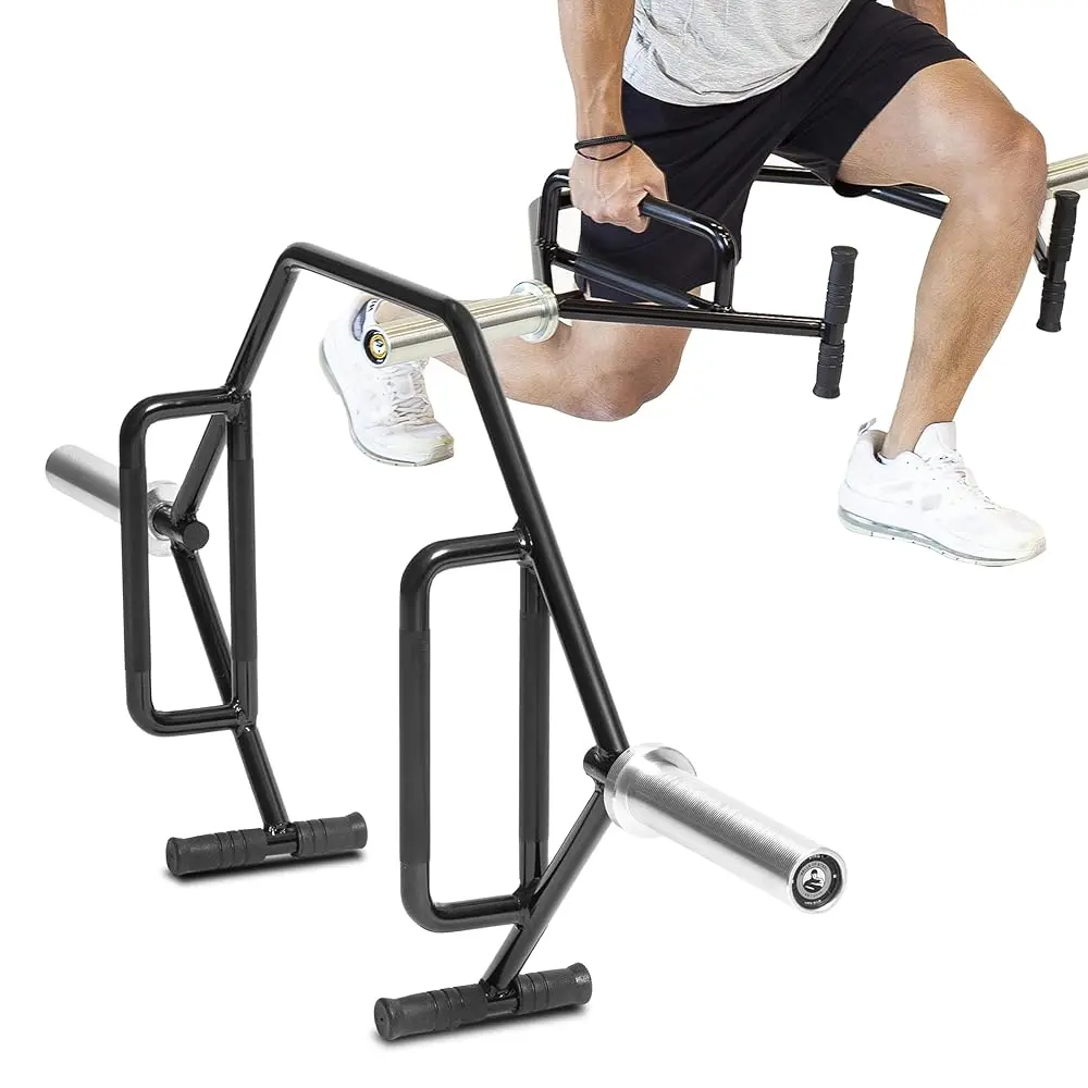 Weightlifting Barbell - Olympic Steel Open Frame Hex Bar, 700LB Capacity Unisex Home Fitness Equipment with Built-in Jacks, Rotating Sleeves, 47lb Weight for Quick Plate Loading/Unloading, Deadlifts & Lunges on Hex Bar