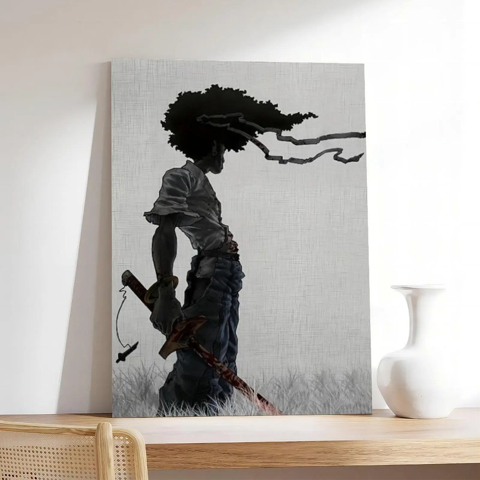 African Samurai Anime Poster, Room Aesthetics Poster, Decoration Painting, Canvas Wall Art, Framed Hanging Ornaments Artistic Print Photo Artwork