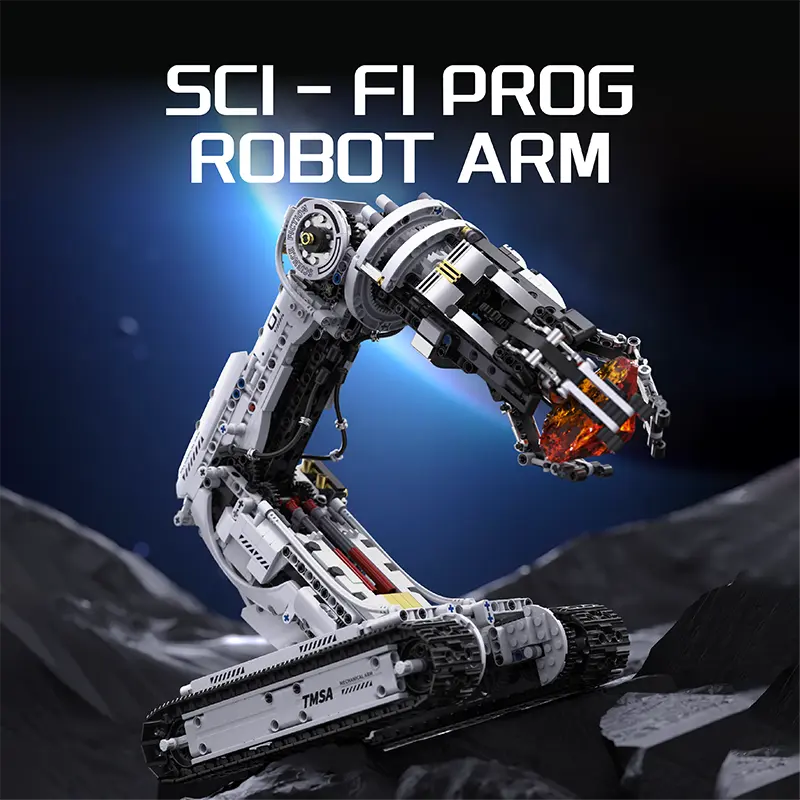 Sci-Fi Programmable Robot Arm Building Block Set - Tracked Technic Bricks STEM Educational Toy, Creative Play, House Decoration, All Ages Holiday Gift