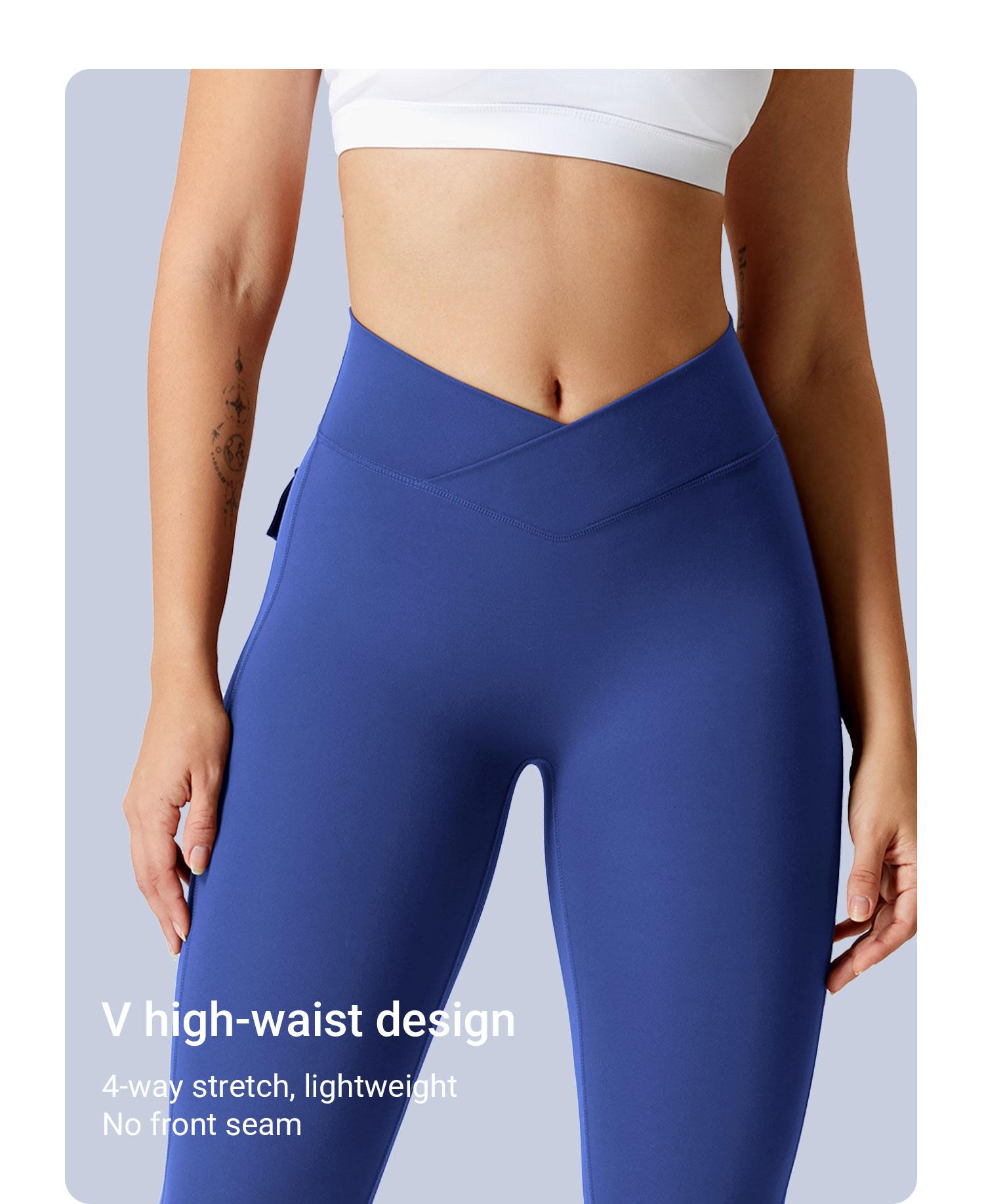 YEOREO CoreFlex Leggings with Pockets for Women Charm Scrunch Workout Leggings V Cross Waist Butt Lifting Gym Yoga Pants SpringStatements