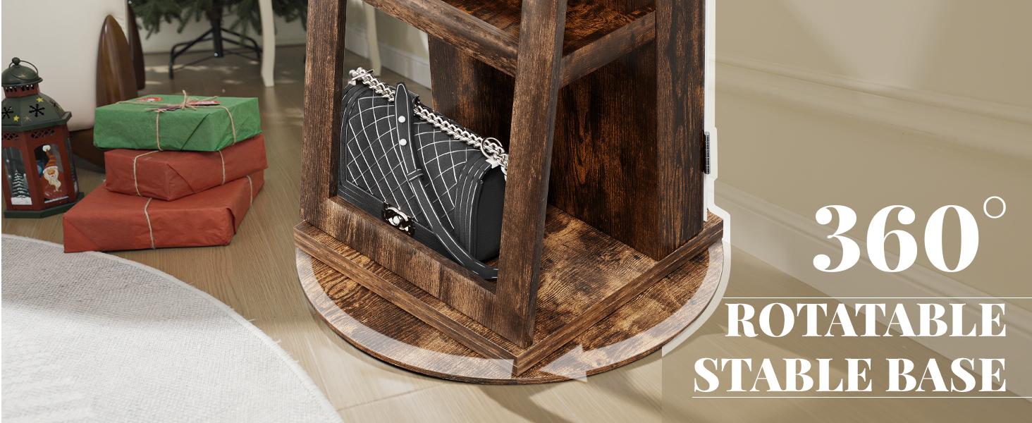 [Valentine's Day gift]LHBCRAFT 360° Swivel Jewelry Cabinet with LED Light, mirror cabinet, jewelry armoire, Mirror with Storage, Standing Jewelry Armoire Organizer gift idea