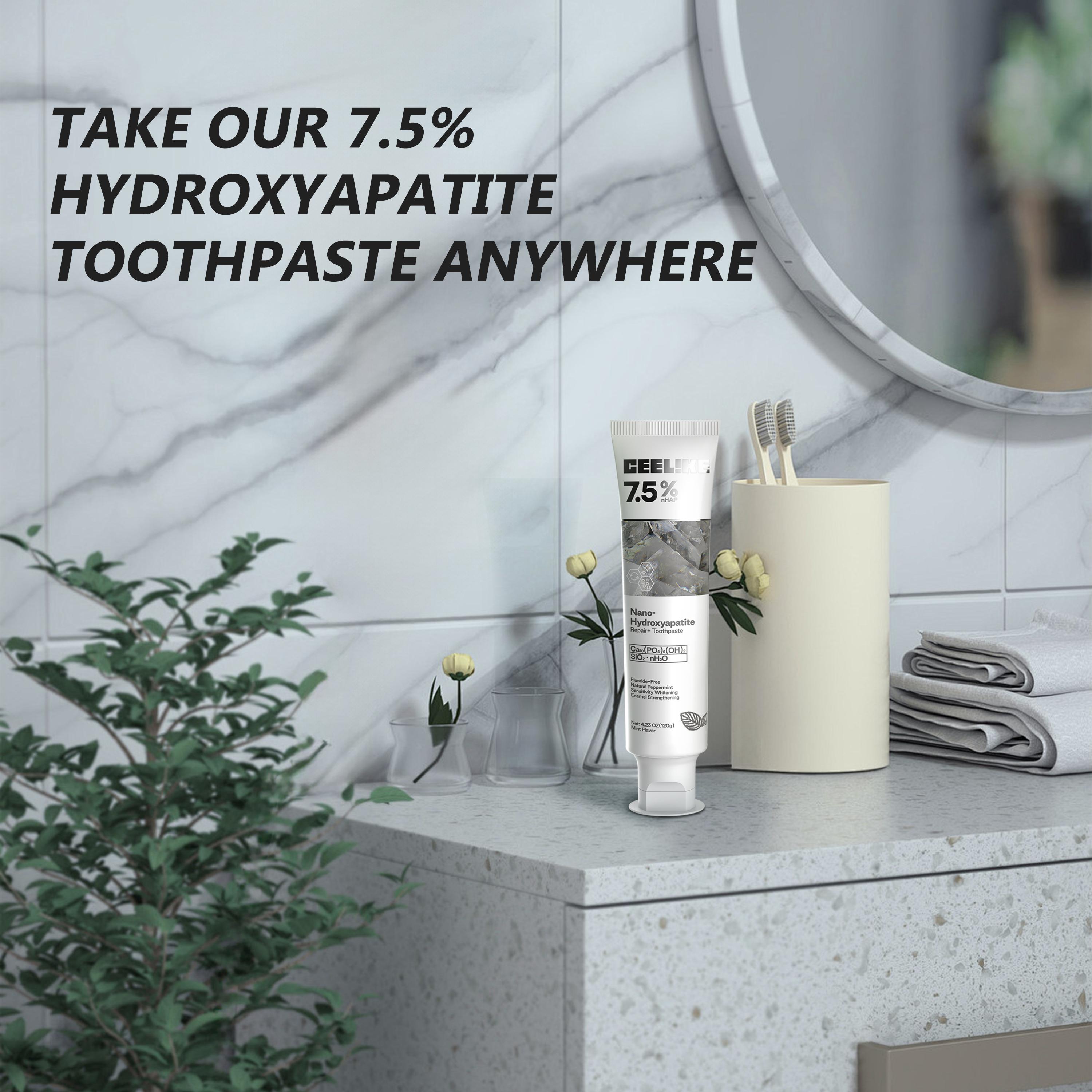 【CEELIKE】 Oral Protection Bundle: 2 Hydroxyapatite Repair Toothpastes & 1 Orthodontic Toothbrush for Double Thoughtful Teeth Care