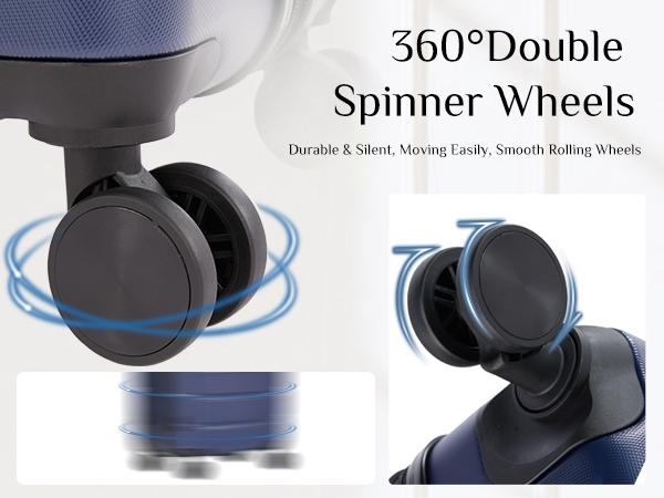 HomeSquad Hardside Luggage with Double Spinner Wheels, Lightweight Expandable Carry-On Suitcase, ABS Spinner Suitcase with Built-In TSA Lock