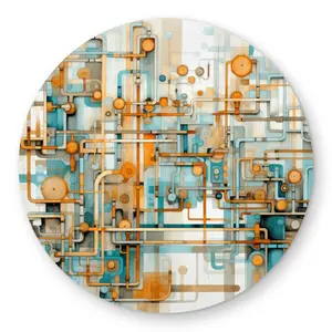 Conscious Sales C1COAR55X1T0QH 5 x 5 ft. Like Clockwork Turquoise Outdoor Round Area Rug