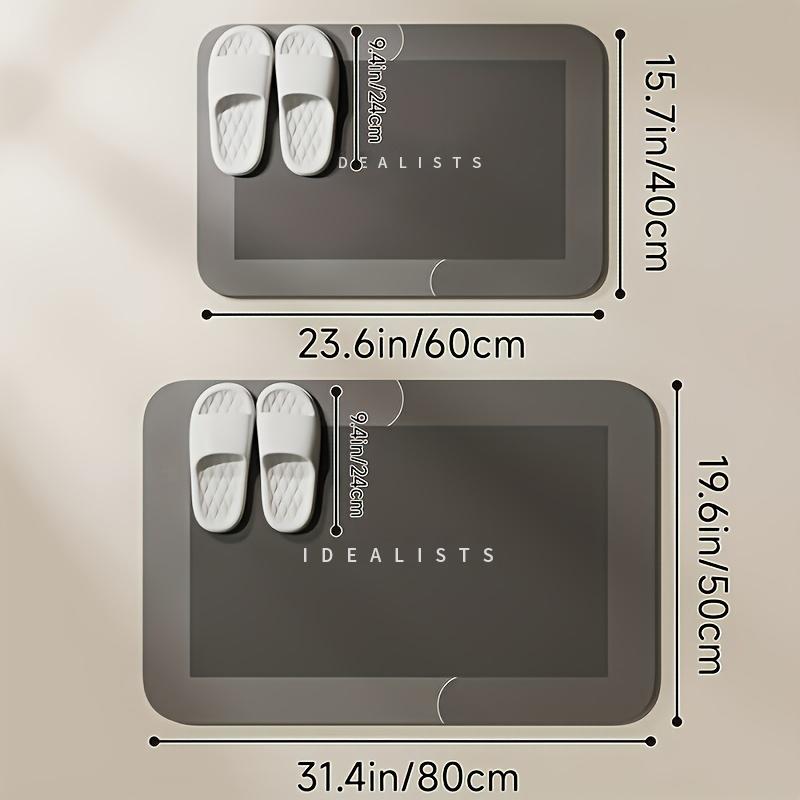 Premium Quick-Dry Bathroom Mat - Ultra-Absorbent Thin Diatomite Bath Mat-Rubber Backing Non-Slip, Machine Washable, and Mildew-Resistant Rug for Shower, Kitchen, Laundry Room,and More with Geometric Design and Easy Cleaning last-minute Valentine's present