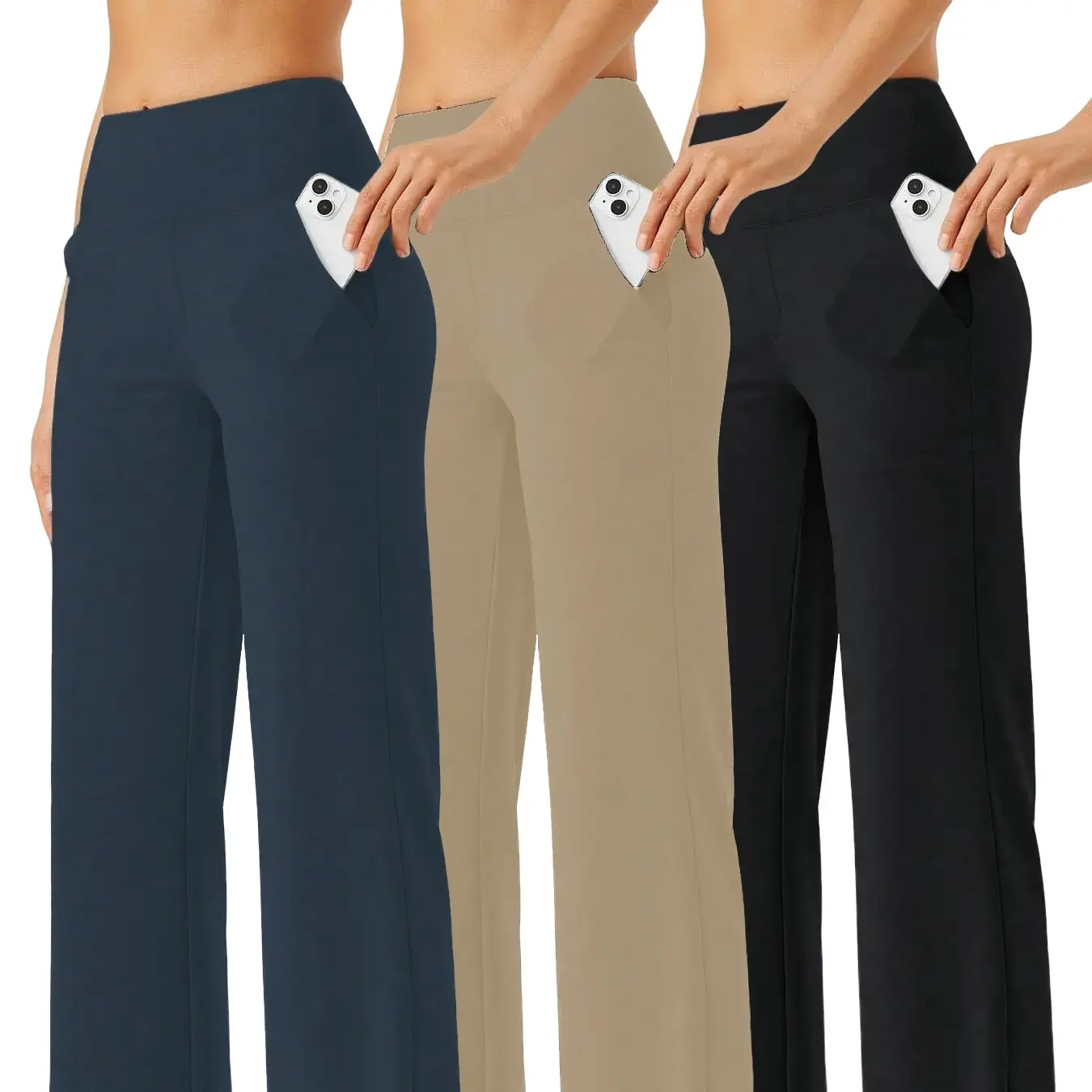 3PCS(Black+Grey+K)haki