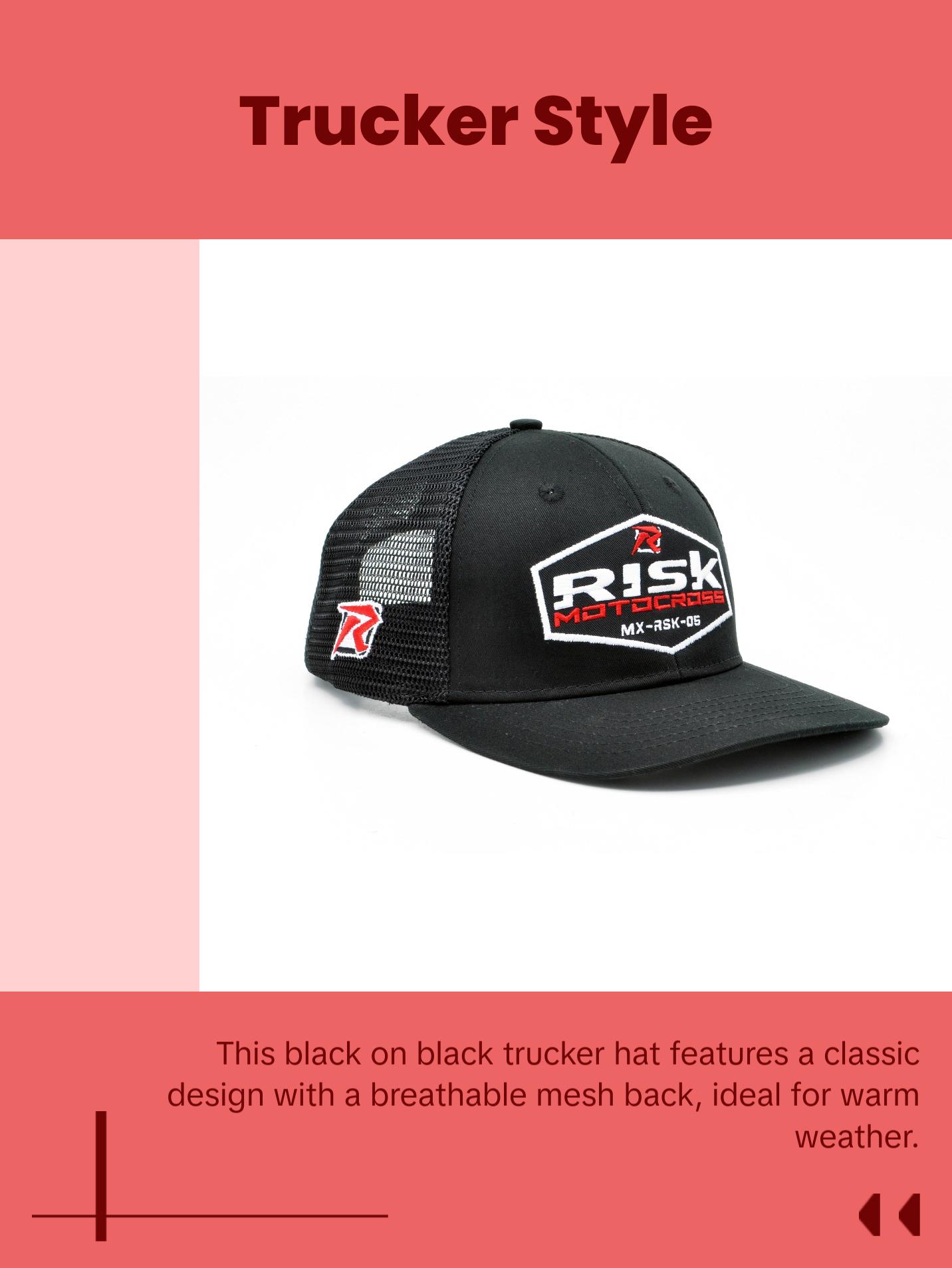 Risk Black on Black Patch Trucker Snapback Hat - TikTok Shop
