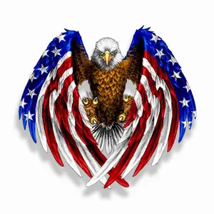 Bald Eagle USA American Flag Vinyl Sticker - Patriotic Decal for Car, Truck, Laptop, Window, Cooler Waterproof JM2