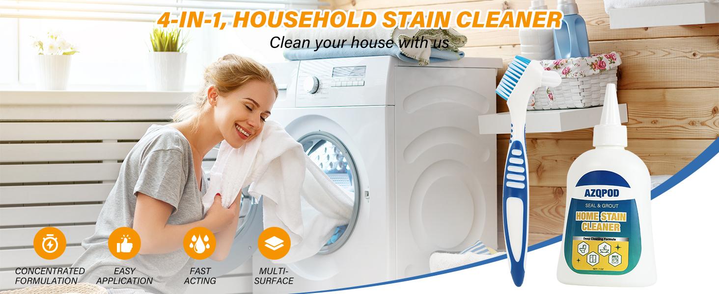 HOME STAIN CLEANER GEL – 7OZ Deep Cleaning Gel for Tile Gaps, Washing Machine Seals, Fridge Rubber, Wall & Shower Stains – Household Cleaning Solution for Bathroom, Kitchen, Room, Laundry