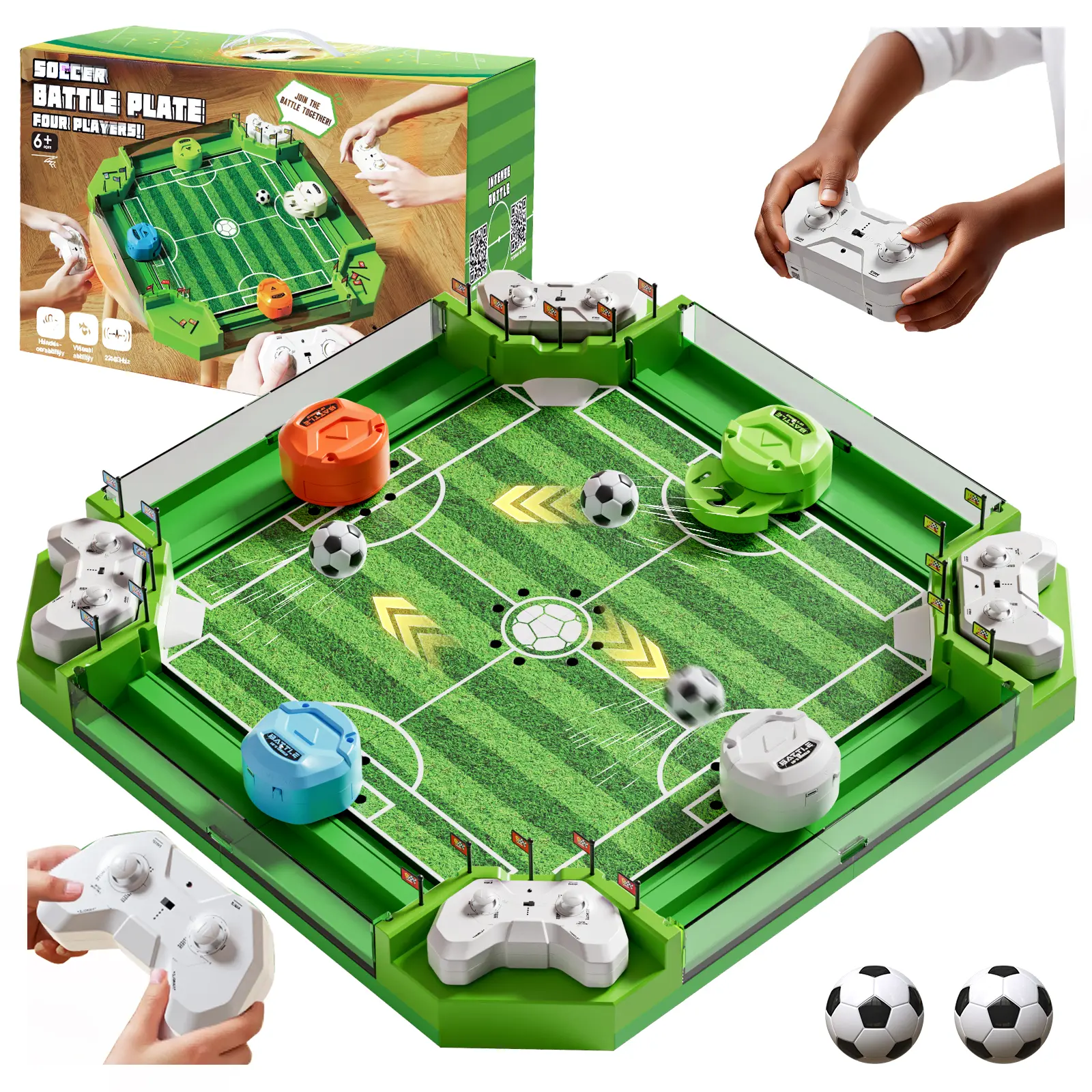 Mini Foosball Table Soccer Board Game with Game Controller, 4-Player Indoor Sports Toy for 3-12 Years Old Kids, Entertaining Learning Tool for Hand-Eye Skill Development & Coordination Exercise, Birthday Gift