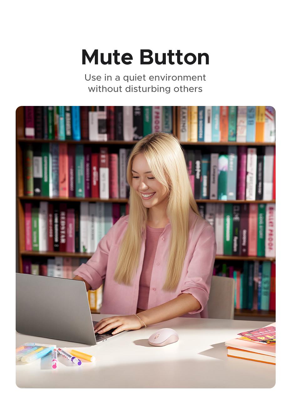 UGREEN  Wireless Bluetooth Mouse Laptop Mice Portable(BT5.0 and USB 2.4G) Dual Mode Connection Silent Slim Computer Mouse for Laptop/iPad Tablet/Apple MacBook/PC