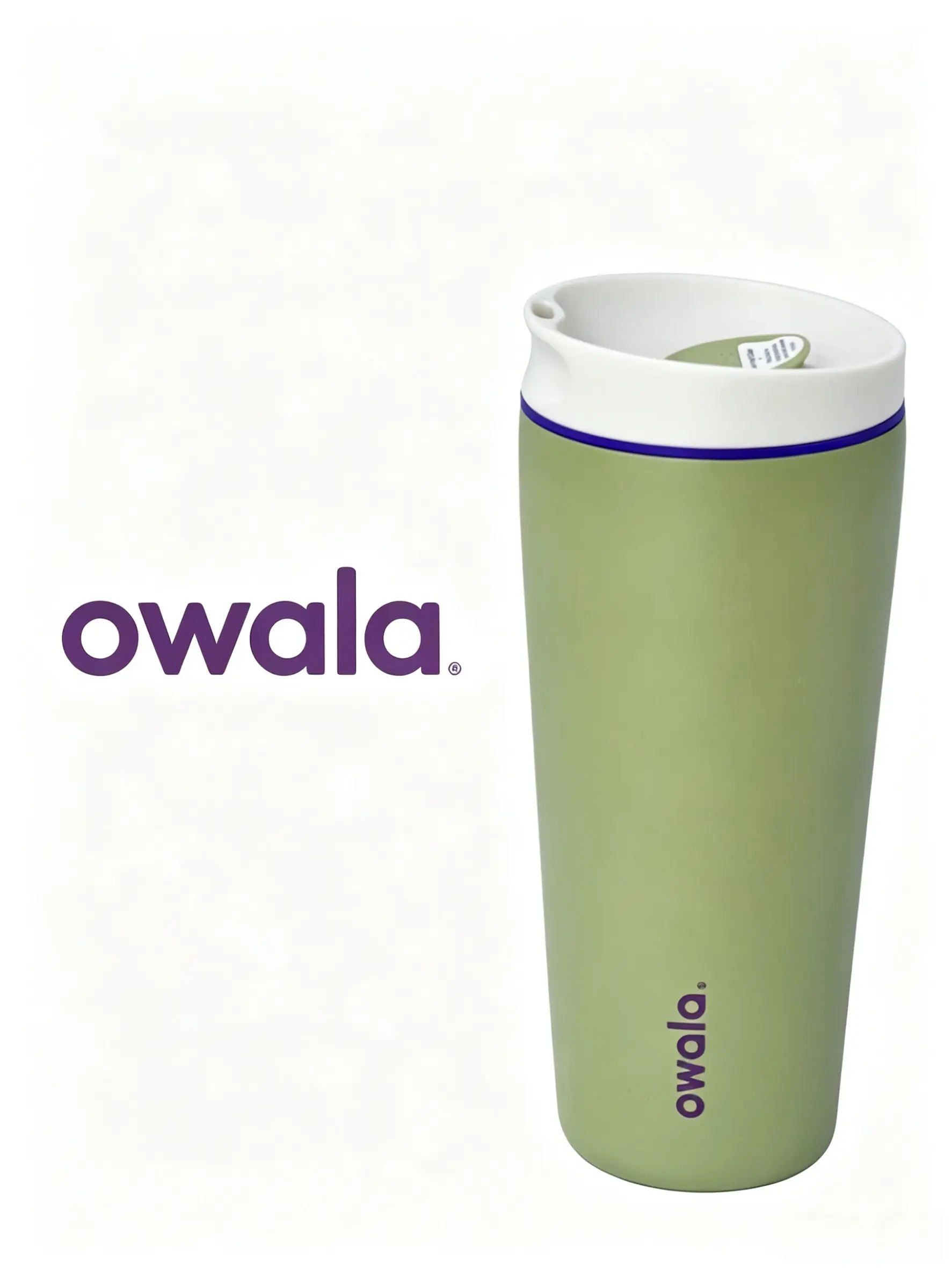 Owala 20oz Portable Insulated Stainless Steel Tumbler - Solid Avocado Green Vacuum Flask, BPA-Free, Leak-Proof Reusable Drinkware for Hot/Cold Beverages, Stylish Sport Travel Container