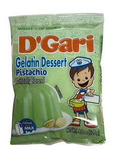 D'Gari Pistachio or Eggnog Gelatin Dessert Mix 4.2 oz (120 g)
