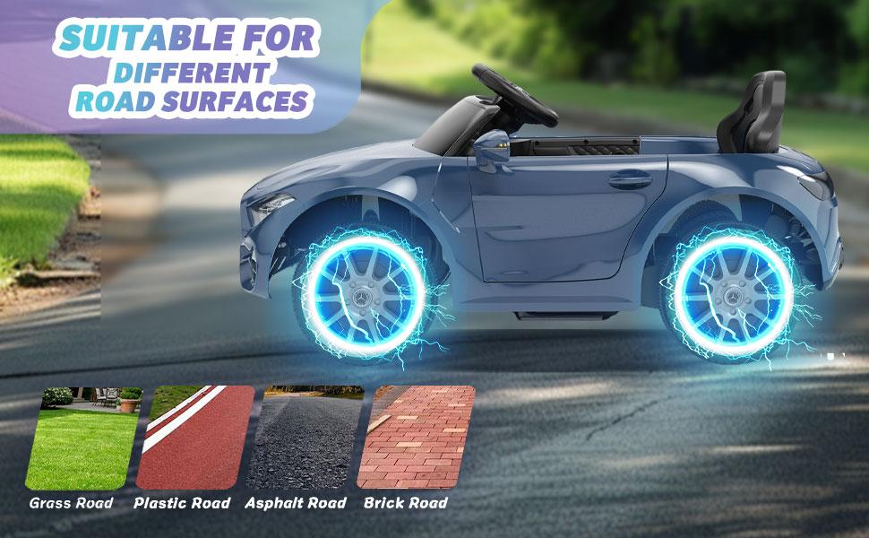 Licensed Mercedes-Benz CLS 350 12V Ride On Car Truck for Kids, Ride on Toys for Toddlers w/Parent Control, Spring Suspension, Power Wheels for Girls w/Bluetooth, Music, LED Lights (Blue)