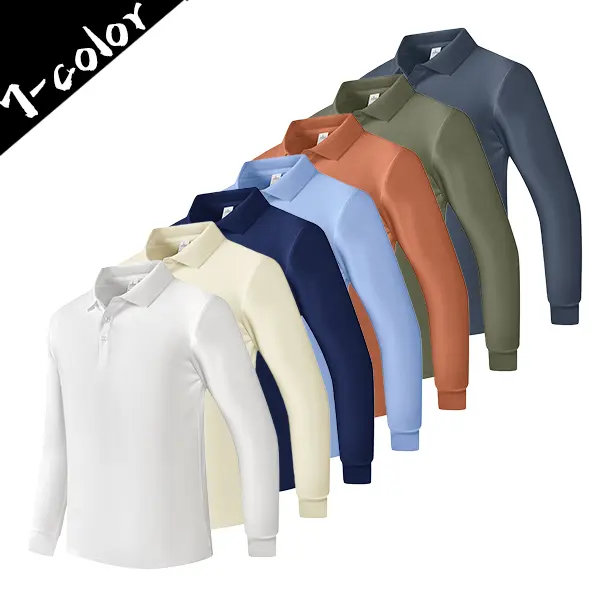 Men's Long Sleeve Polo Shirts 3-Piece Set, Simple Business Casual Style in Breathable Mesh Fabric, Slim Fit Anti-Wrinkle for Office Wear, Menswear, Classic, Soft, Tops, Plain, Jeans, Stretched, Stylish, Foldable
