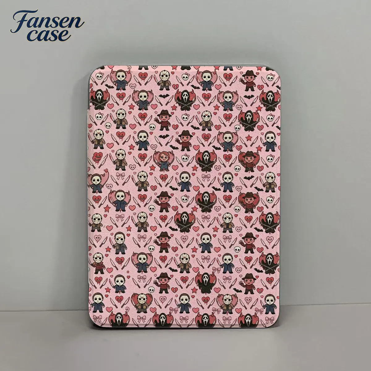 Funny Horror Spooky Kindle Case - Flip PU Leather Cover for Paperwhite 12th Gen (7 in), 11th Gen (6.8 in), 2022/2024 Kindle (6 in) - Clear Soft TPU Back, Halloween Lightweight Durable Tablet Reading Casing,Nice Gift