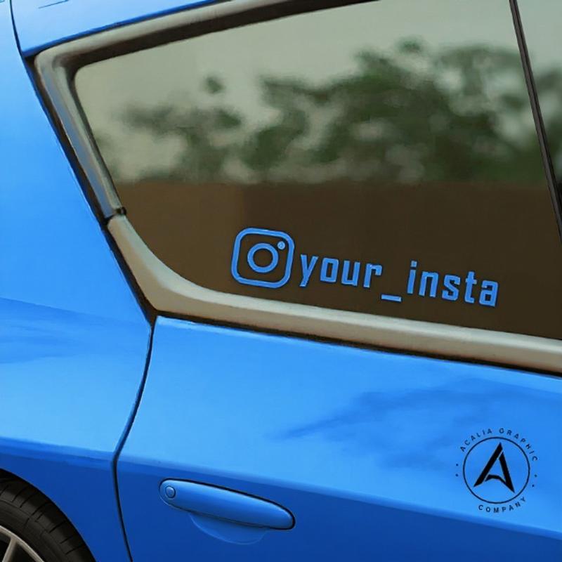 2x Personalized Instagram Sticker Vinyl Decal Customizable IG Username JDM Design for Car Windows Vehicle Exterior Decoration Waterproof Oracal Vinyl 1.5" x 9"