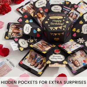 DIY Explosion Gift Box Set - Surprise Exploding Love Box for Couples, Sentimental Wedding Gift, Birthday Party Present, Scrapbook Photo Album, Memory Box for Boyfriend or Girlfriend