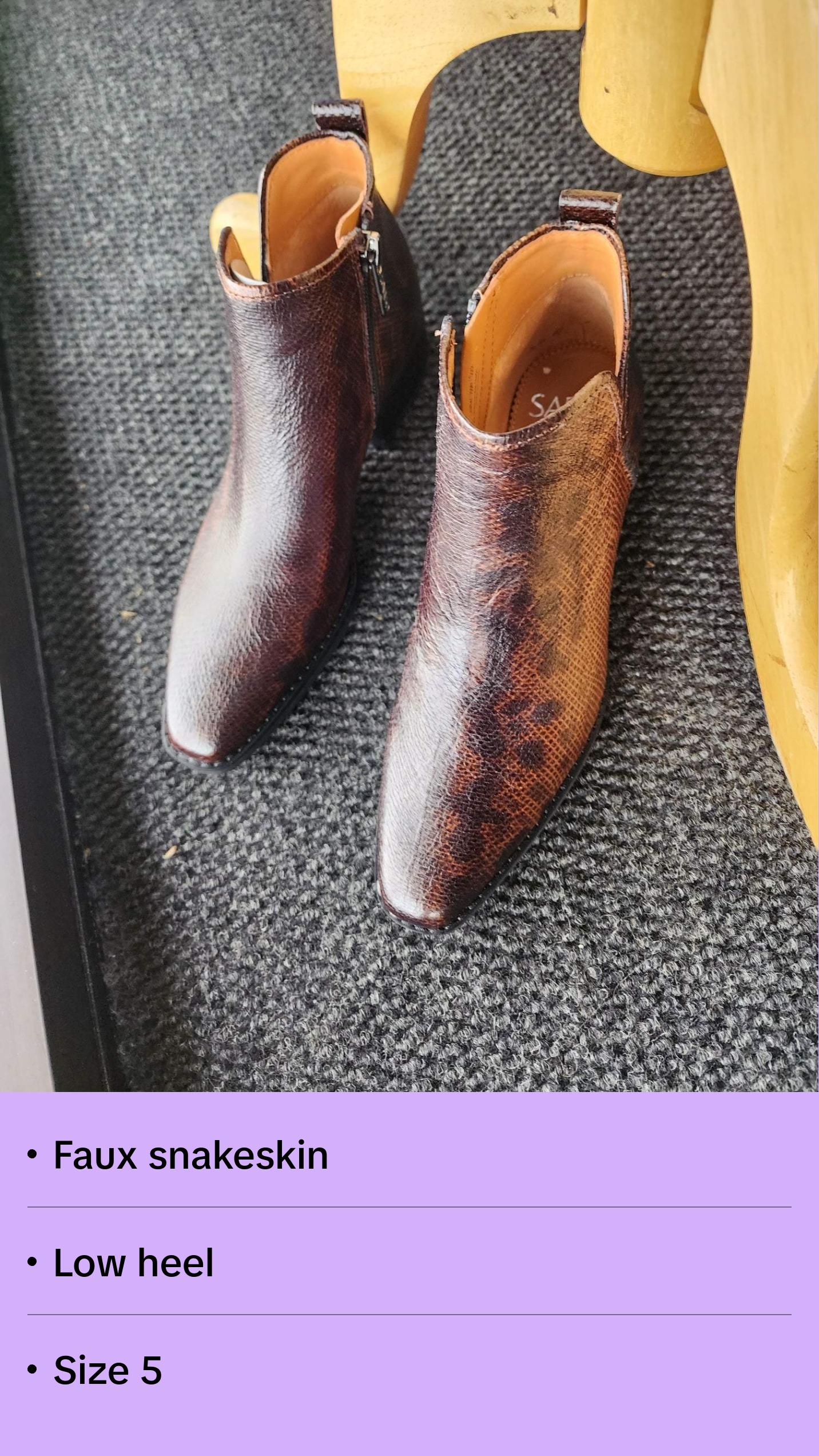 Frank Sarto Brown snakeskin boot size 5