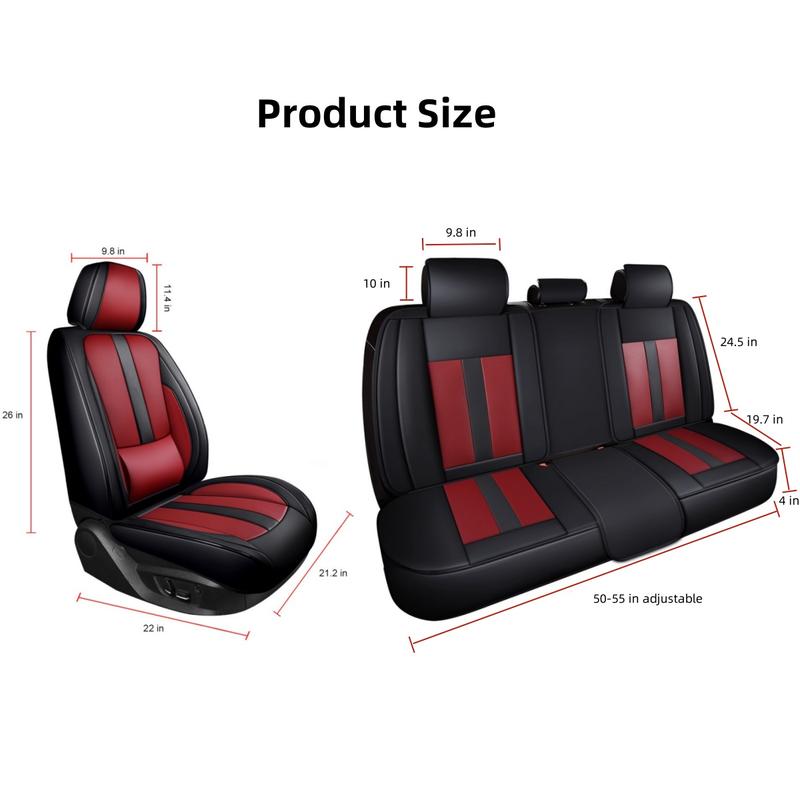 For Honda Accord 2003-2024/ Civic 2003-2023 Car 5 Seat Covers with 3D Waist Support, Premium Napa Leather Front & Rear Full Set Seat Covers Cushion Protector Pad with Storage Bag Scratch-Resistant Waterproof, 40/60 60/40 50/50 40/20/40 Split Rear Benches