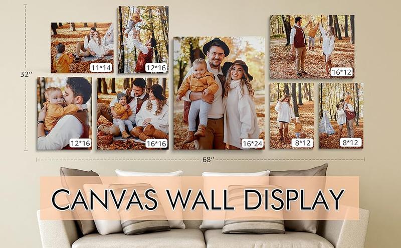 Personalized Custom Canvas Prints 12X16 Wedding Photo On Canvas Framed Artistic Wood Artwork For Home Decor Gifts High-Quality UV-Protected Inks Ready To Hang - Decoration