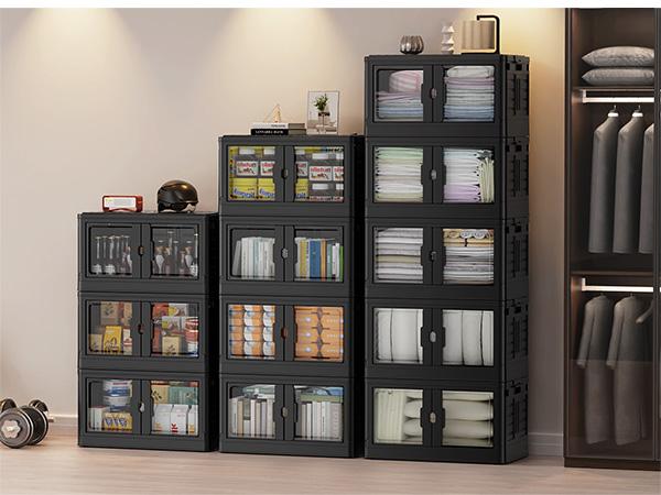 Broview V7 345Qt/460Qt/575Qt Stackable Storage Bins with Individual Lids & Wheels, Large Plastic Collapsible Latching Boxes, Closet Organizers and Storage Cabinet Shelves Units, for Home Kitchen Room Garage Organization