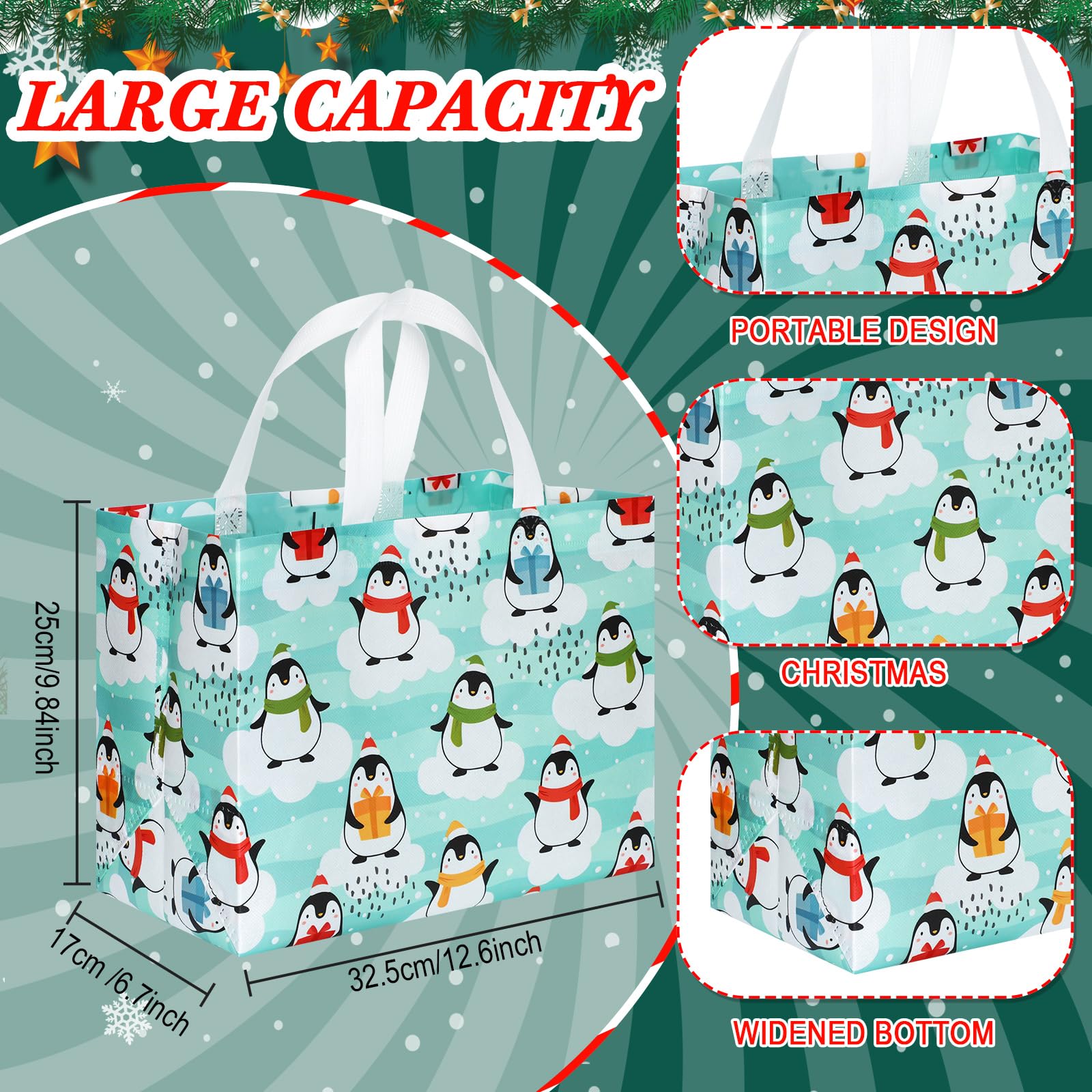 48 Pcs Valentines Gift Bags Reusable Tote Bags Multifunctional Non-Woven Wrapping Bags Goodie Bags Appreciation Gift for Friends Teacher Students Office Employee Coworker,Galentine's Day Birthday Wedding School Classroom Party Gift,Valentine Gift Exchange