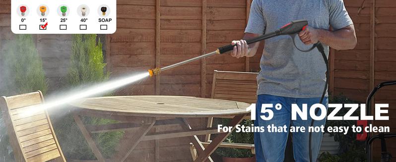 PowerSmart 2600 PSI 1.4 GPM Electric Pressure Washer with 4-Nozzle Kit & Foam Cannon, DW1026A