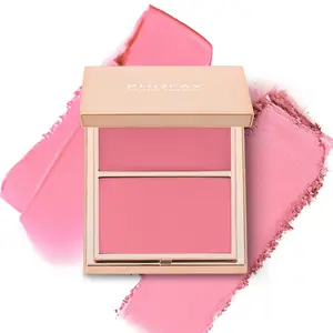PHOFAY Double-Take Cream & Powder Blush Duo - Makeup&Cosmetic glow blush,Flawless Radiant Glow Compact Makeup for Everyday Use or Bold Sculpted Finish