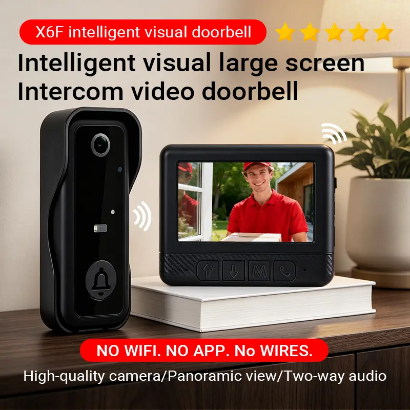 Wireless Video Doorbell Camera with Screen, No WiFi or App Needed, Night Vision, Two-Way Audio,  Battery Powered, Easy Installation, No Subscription, tiktokshopbacktoschool
