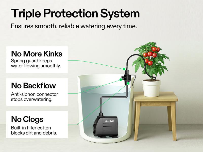 VIVOSUN Automatic Drip Irrigation Kit, Smart Watering System with 16 Drip Emitters, 4mm Fast Flow, App-Controlled A10 GrowHub, Quiet 15W Pump, Anti-Siphon & Filtered for Indoor & Outdoor Plants VIVOSUN Automatic Drip Irrigation Kit, Smart Watering System with 16 Drip Emitters, 4mm Fast Flow, App-Controlled A10 GrowHub, Quiet 15W Pump, Anti-Siphon & Filtered for Indoor & Outdoor Plants
