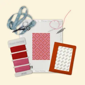 Happy Stitching - Hot Take Needlepoint Passport Case Kit - DIY Self Finishing Needlepoint Kit - Summer Craft Kit For Women