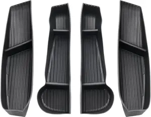 Canvcle Car Door Organizer Tray for Tesla Model Y 2021-2024 2025 (Not for Model Y Juniper) - TPE Material, Black, 4 Pieces